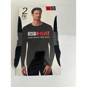 32 DEGREE HEAT MEN'S LIGHTWEIGHT BASELAYER CREW TOP -2 PACK M